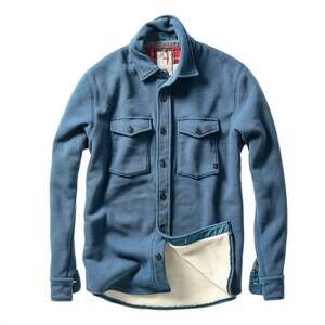 NEW RELWEN men's pique fleece workshirt in dark marine